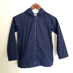 The Childrens Place Lightweight Navy Blue Water Resistant Rain Jacket Size Med